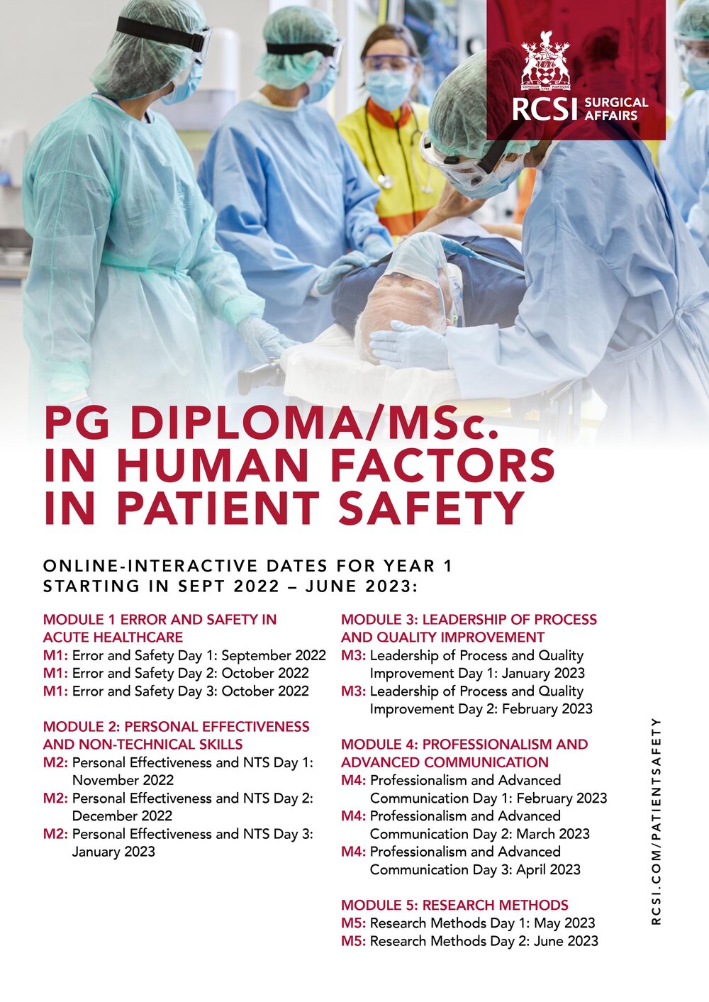 Masters - Online PG Diploma/MSc. In Human Factors in Patient Safety ...